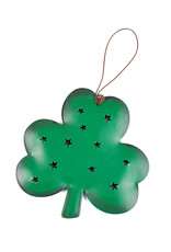 ORNAMENTS RUSTIC TIN SHAMROCK ORNAMENT