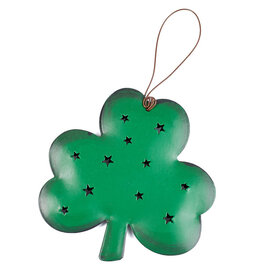 ORNAMENTS RUSTIC TIN SHAMROCK ORNAMENT