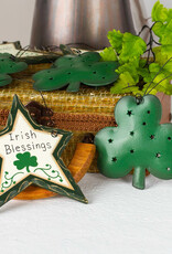 ORNAMENTS RUSTIC TIN SHAMROCK ORNAMENT