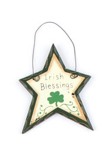ORNAMENTS RUSTIC "IRISH BLESSING" STAR ORNAMENT
