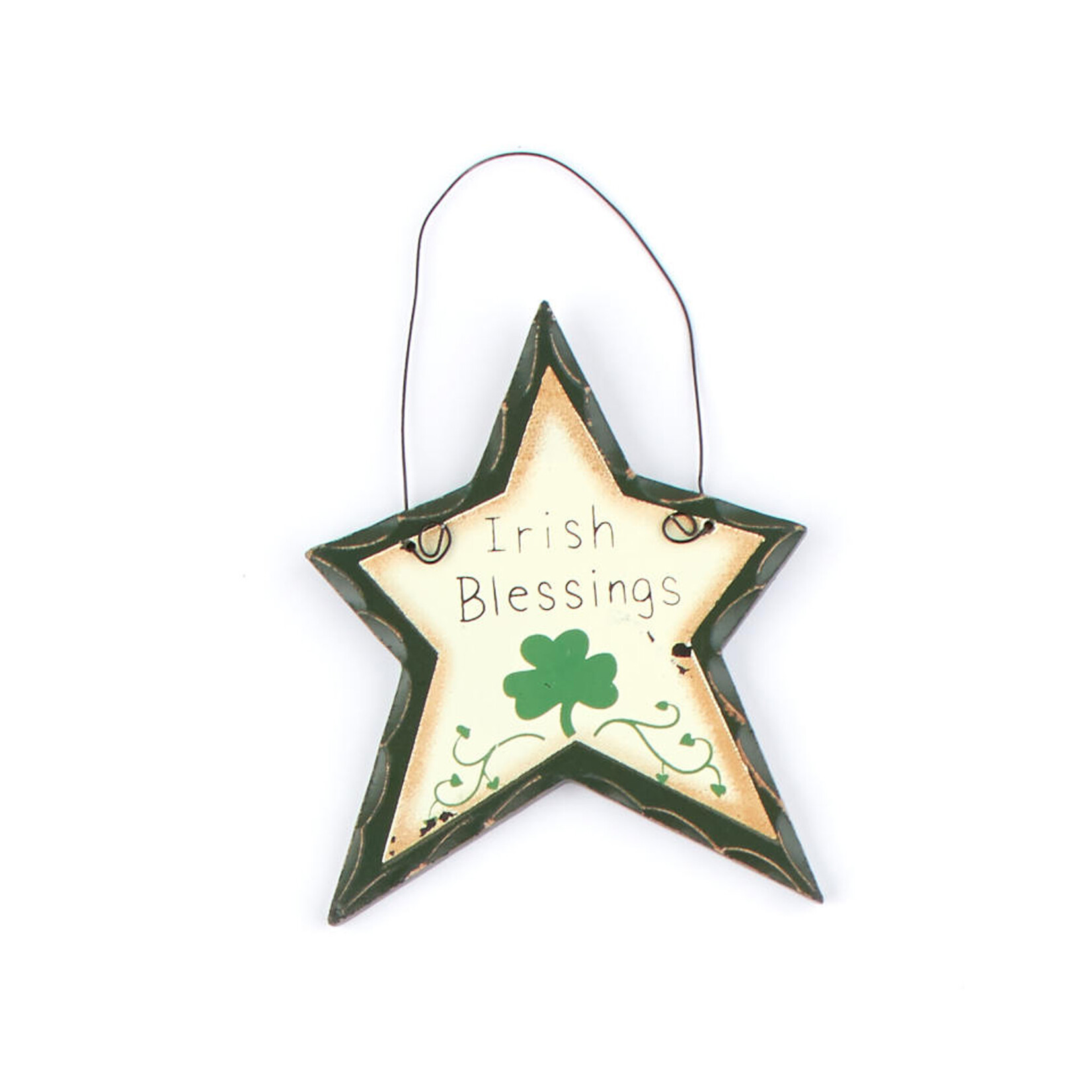 ORNAMENTS RUSTIC "IRISH BLESSING" STAR ORNAMENT