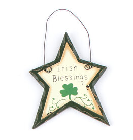 ORNAMENTS RUSTIC "IRISH BLESSING" STAR ORNAMENT