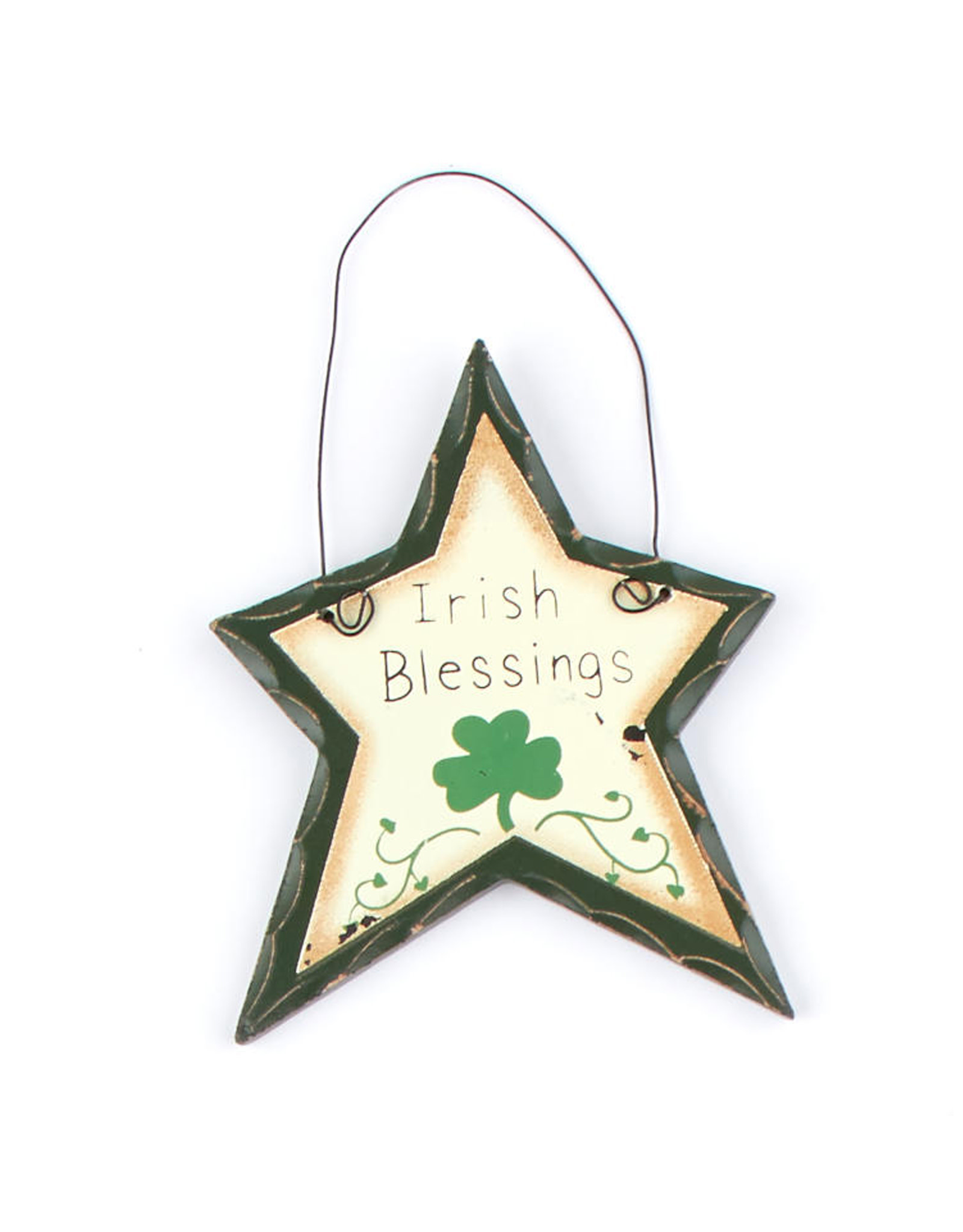 ORNAMENTS RUSTIC "IRISH BLESSING" STAR ORNAMENT