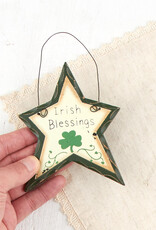 ORNAMENTS RUSTIC "IRISH BLESSING" STAR ORNAMENT