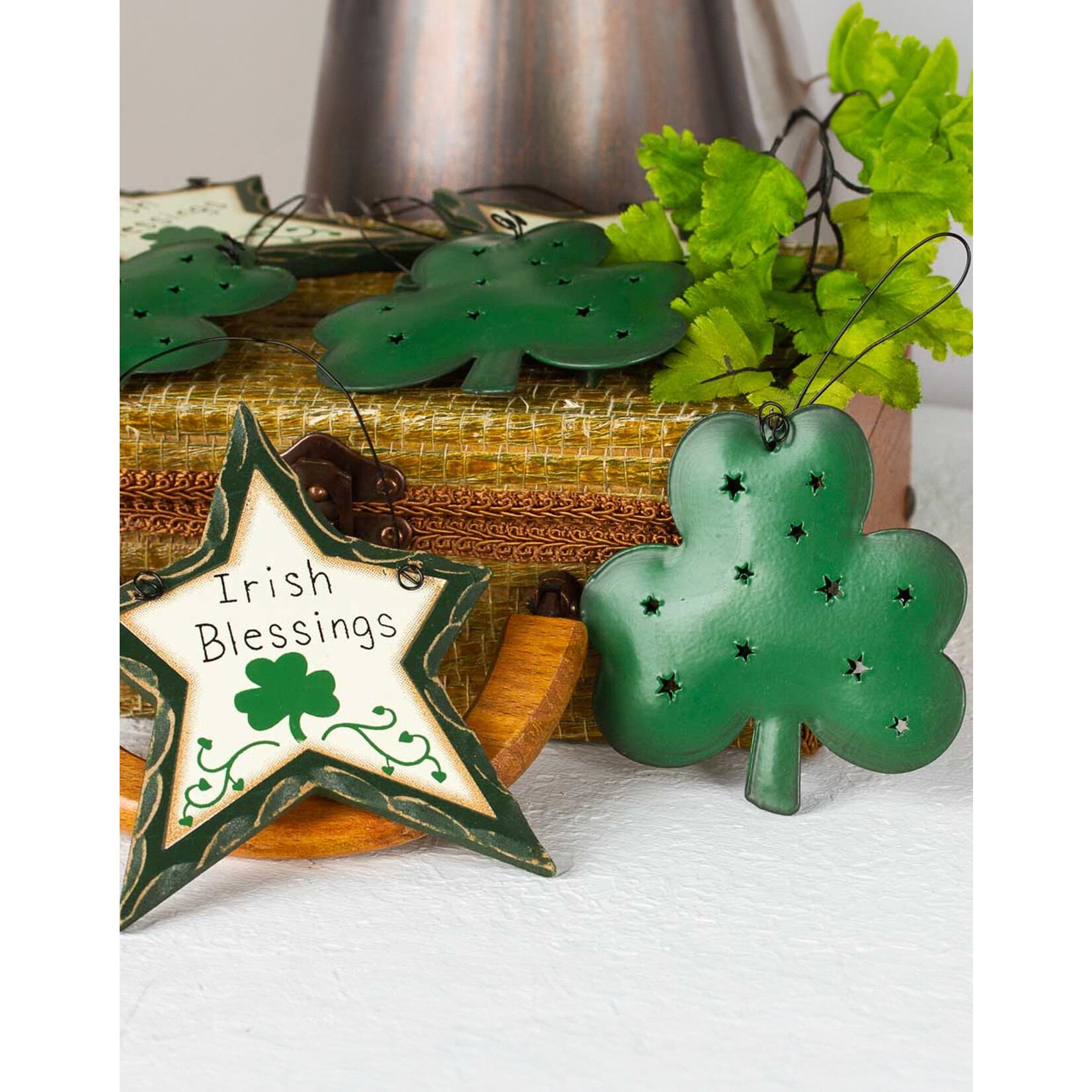 ORNAMENTS RUSTIC "IRISH BLESSING" STAR ORNAMENT