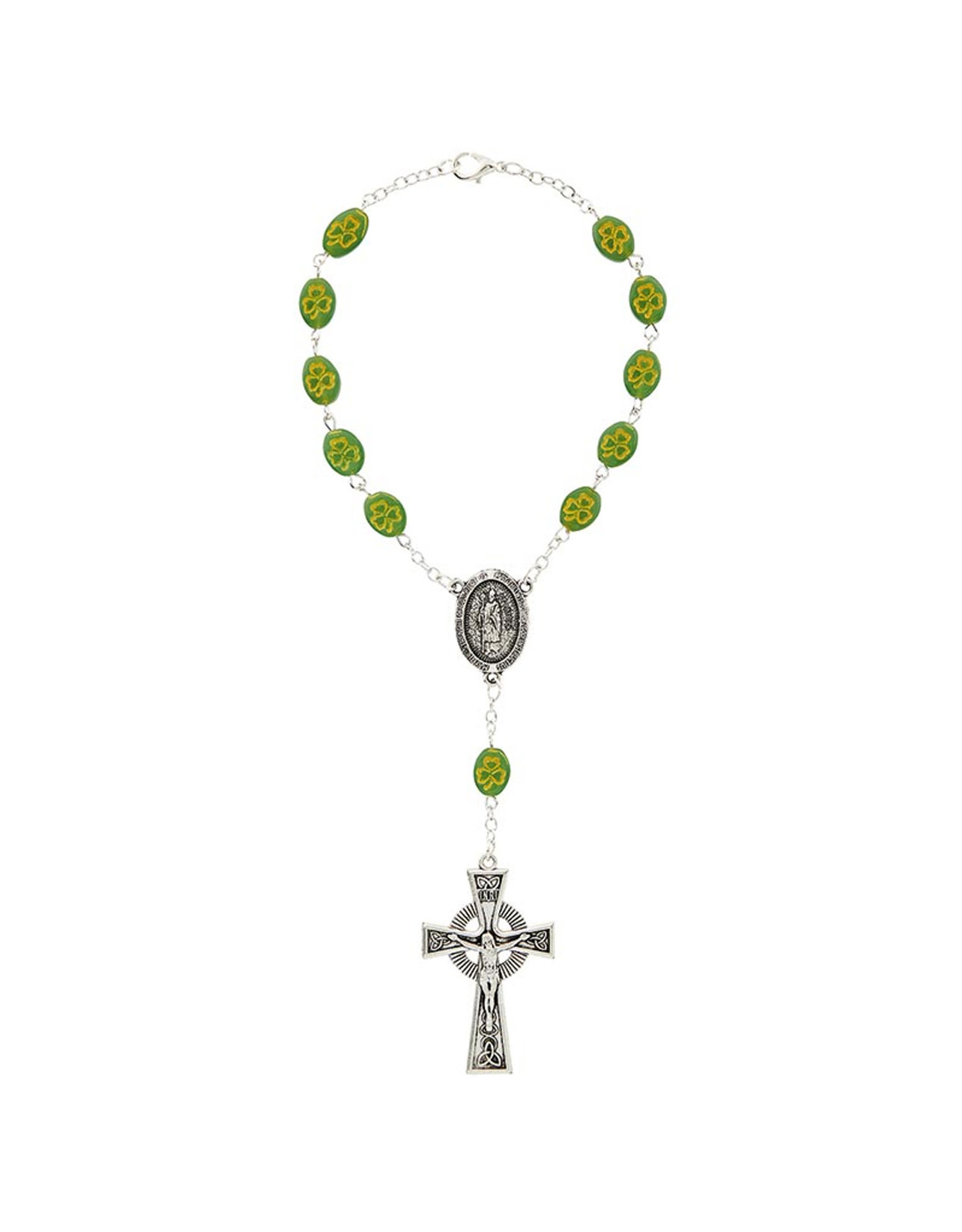 KEYCHAINS/CAR/ETC SHAMROCK CELTIC AUTO ROSARY BEADS