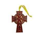ORNAMENTS CELTIC CROSS SUNCATCHER ORNAMENT - Red
