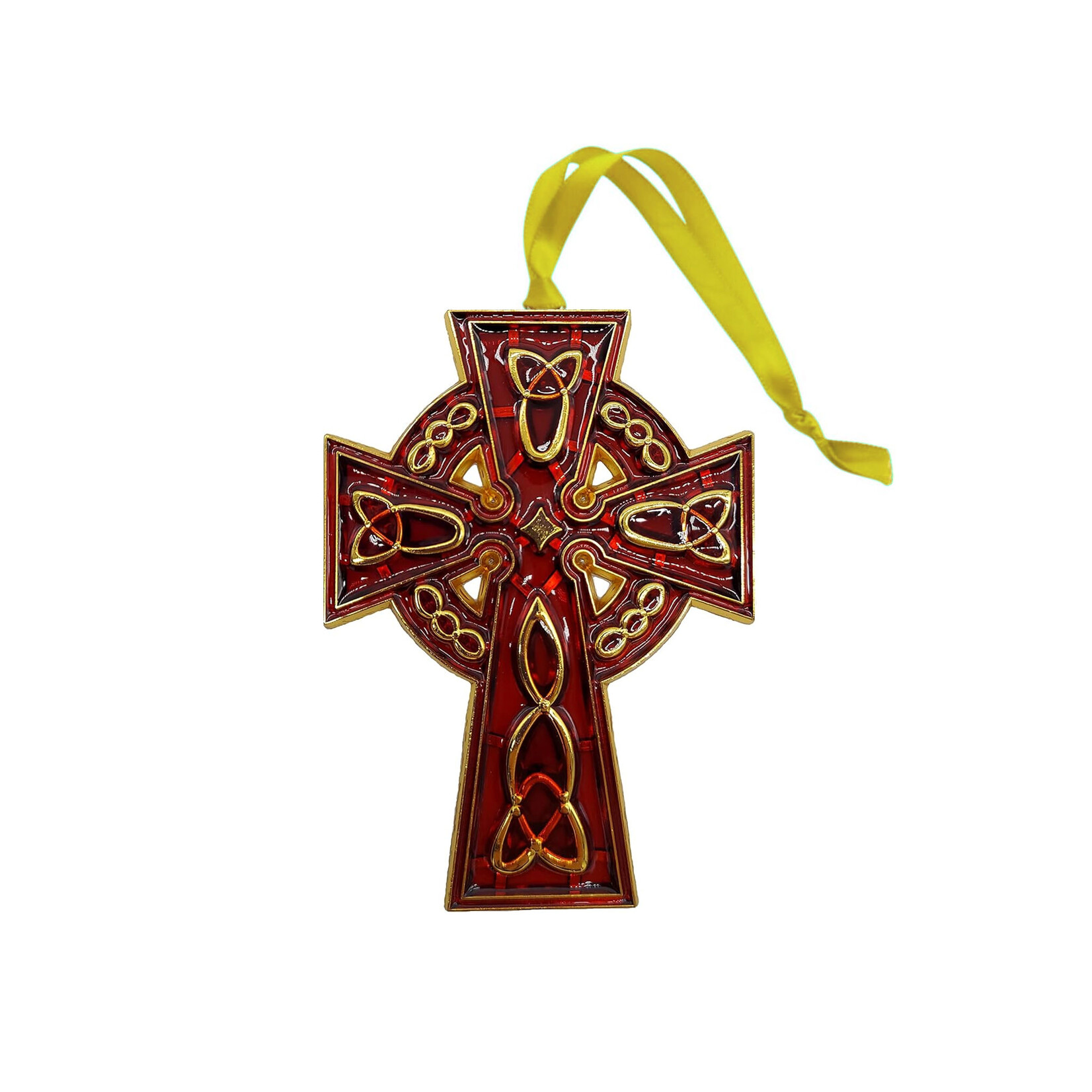 ORNAMENTS CELTIC CROSS SUNCATCHER ORNAMENT - Red