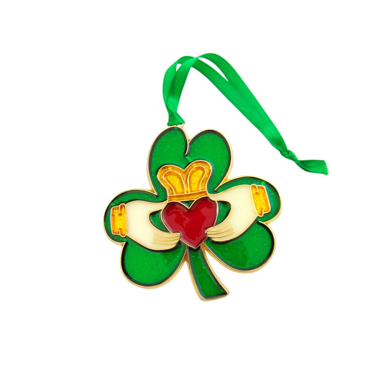 ORNAMENTS CLADDAGH SHAMROCK SUNCATCHER ORNAMENT