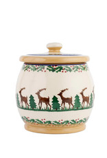 HOLIDAY NICHOLAS MOSSE SML ROUND LIDDED JAR - Reindeer