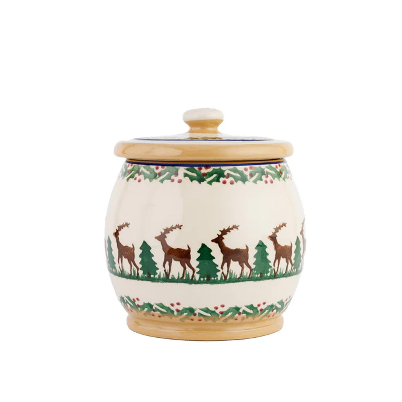 HOLIDAY NICHOLAS MOSSE SML ROUND LIDDED JAR - Reindeer