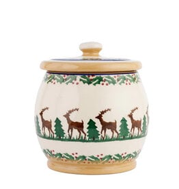 HOLIDAY NICHOLAS MOSSE SML ROUND LIDDED JAR - Reindeer