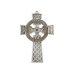 CELTIC CROSSES PEWTER CELTIC WALL CROSS w AUSTRIAN CRYSTAL