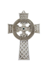 CELTIC CROSSES PEWTER CELTIC WALL CROSS w AUSTRIAN CRYSTAL
