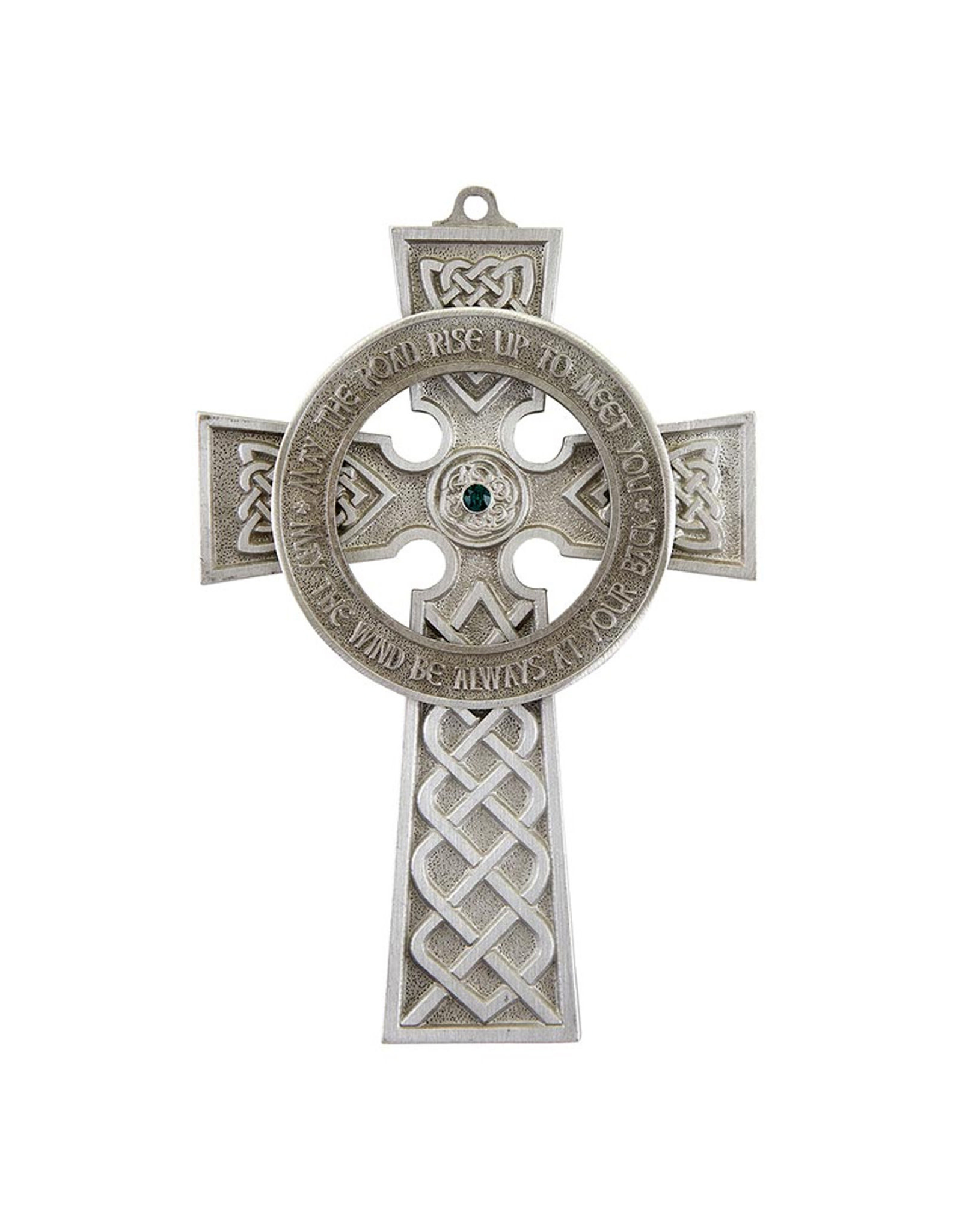 CELTIC CROSSES PEWTER CELTIC WALL CROSS w AUSTRIAN CRYSTAL
