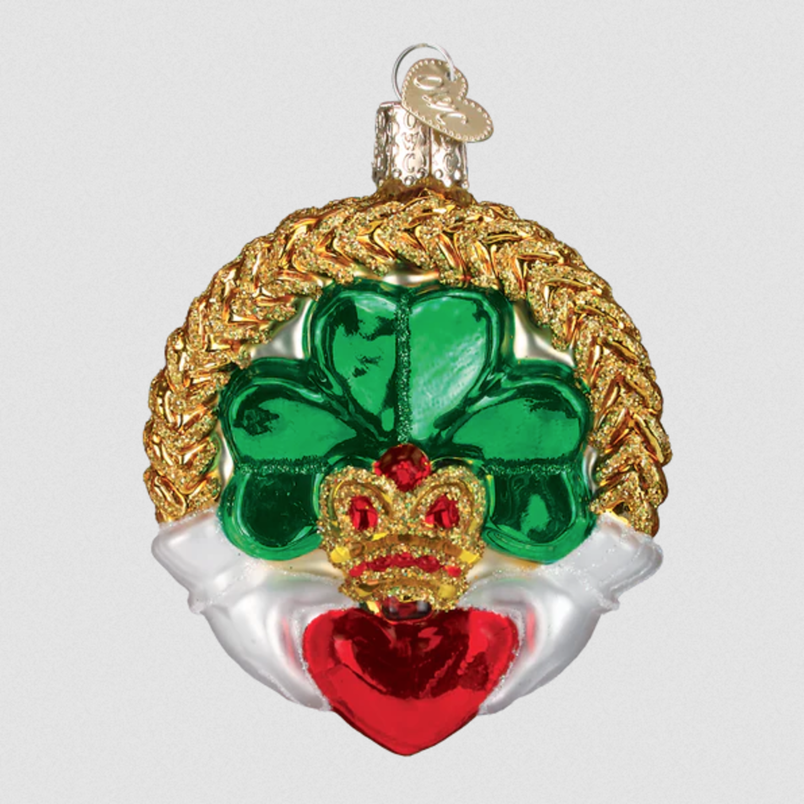 ORNAMENTS CLADDAGH GLASS CHRISTMAS ORNAMENT