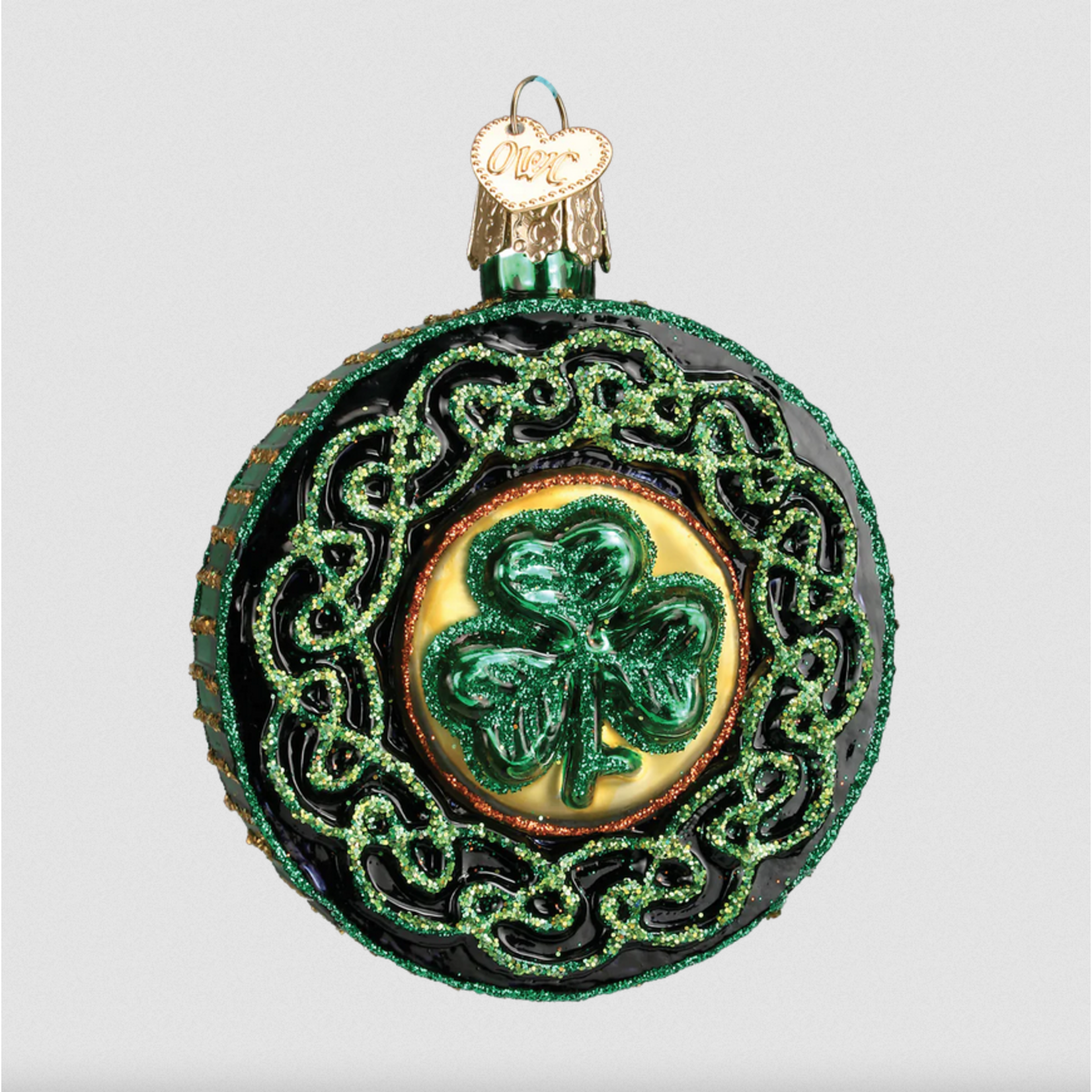 ORNAMENTS CELTIC BROOCH GLASS CHRISTMAS ORNAMENT