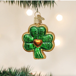 ORNAMENTS SHAMROCK GLASS CHRISTMAS ORNAMENT