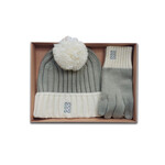 ACCESSORIES PF TAUPE/CREAM HAT & GLOVE SET