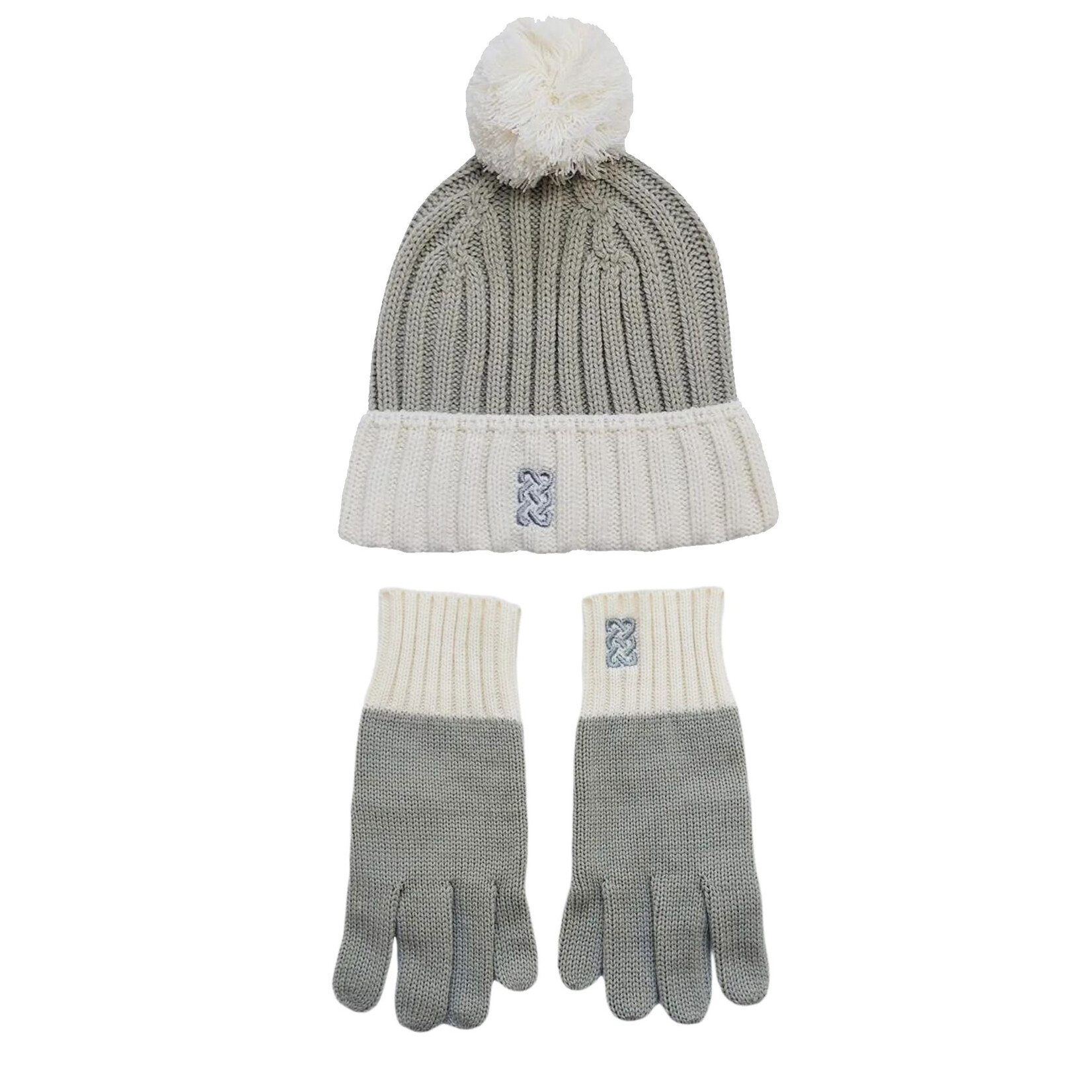 ACCESSORIES PF TAUPE/CREAM HAT & GLOVE SET