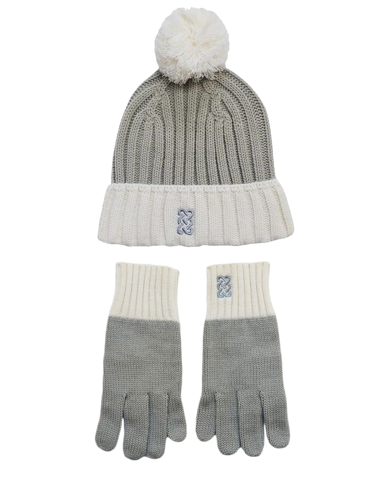 ACCESSORIES PF TAUPE/CREAM HAT & GLOVE SET