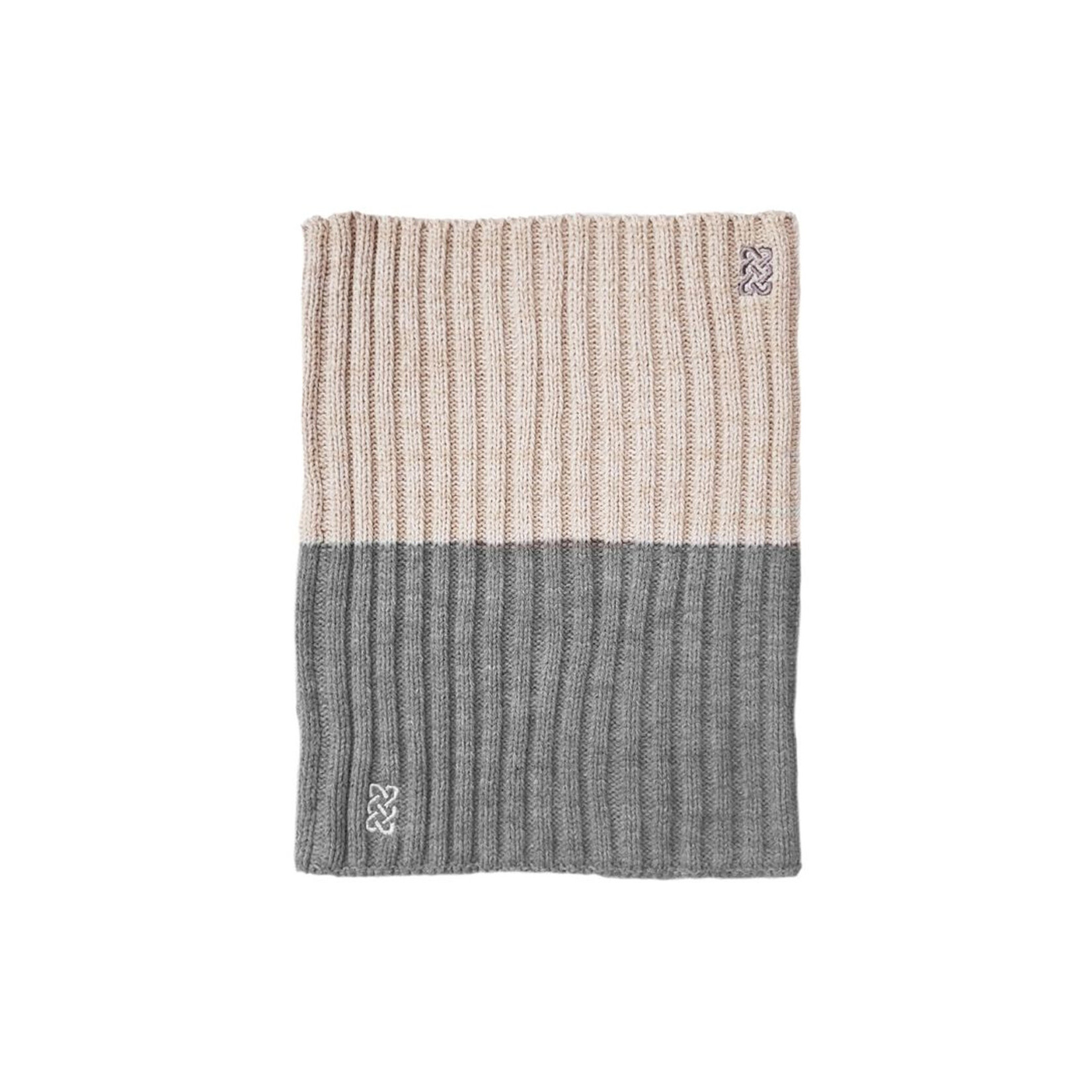 ACCESSORIES PF GREY/CREAM MELANGE RIB KNIT SNOOD