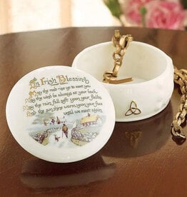 GIFTWARE BELLEEK IRISH BLESSING TRINKET BOX