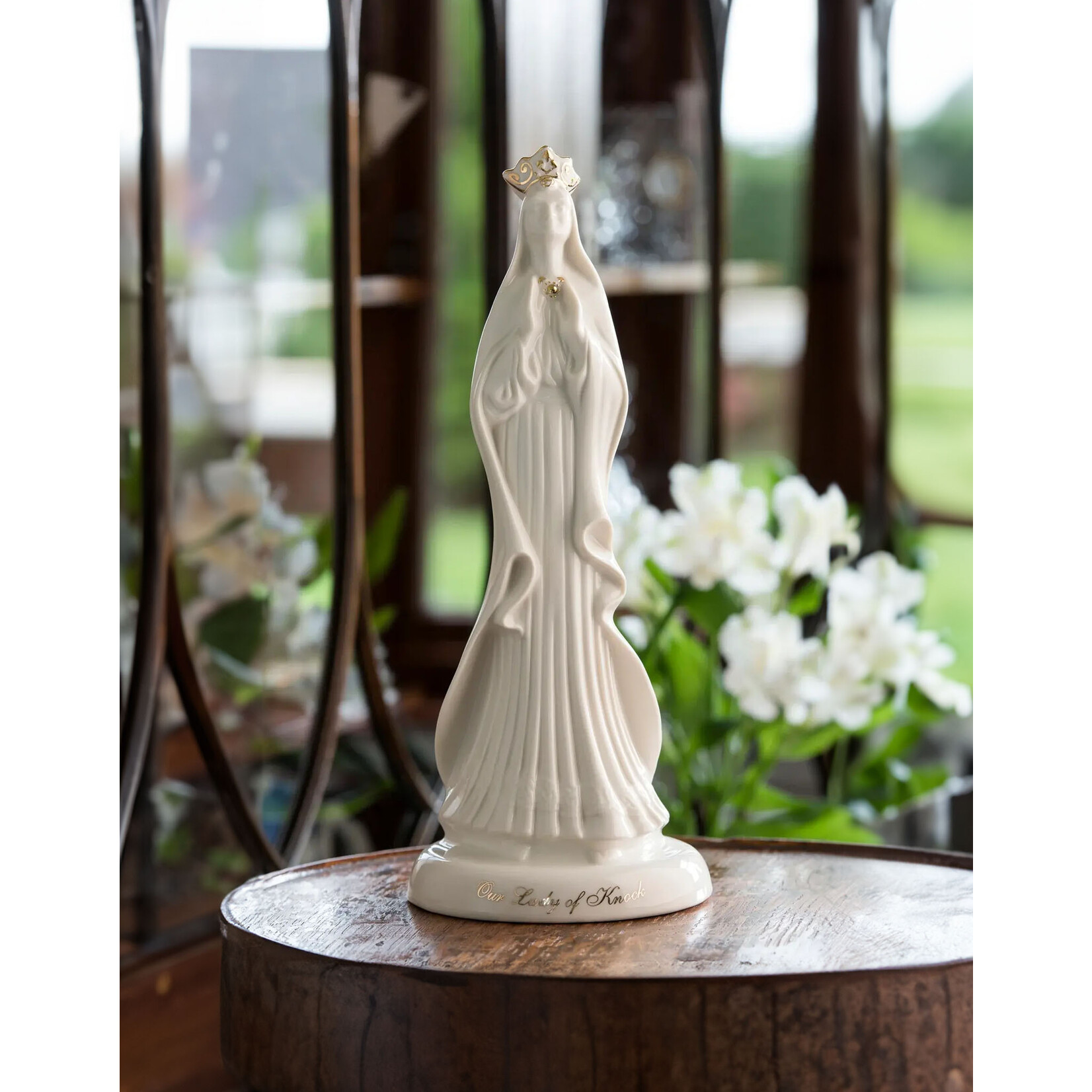 RELIGIOUS BELLEEK "OUR LADY OF KNOCK" STATUE