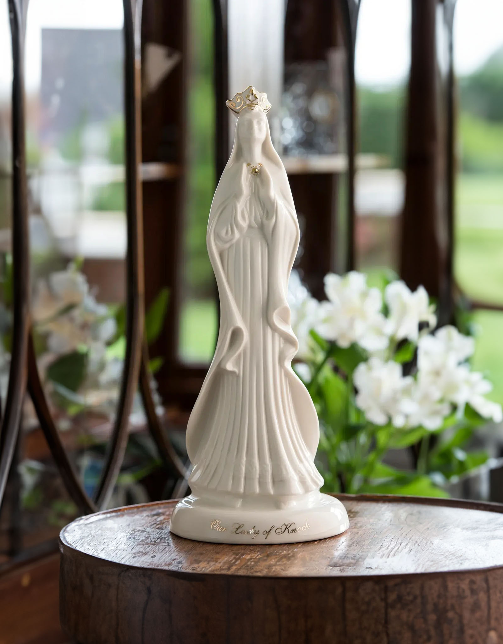 RELIGIOUS BELLEEK "OUR LADY OF KNOCK" STATUE