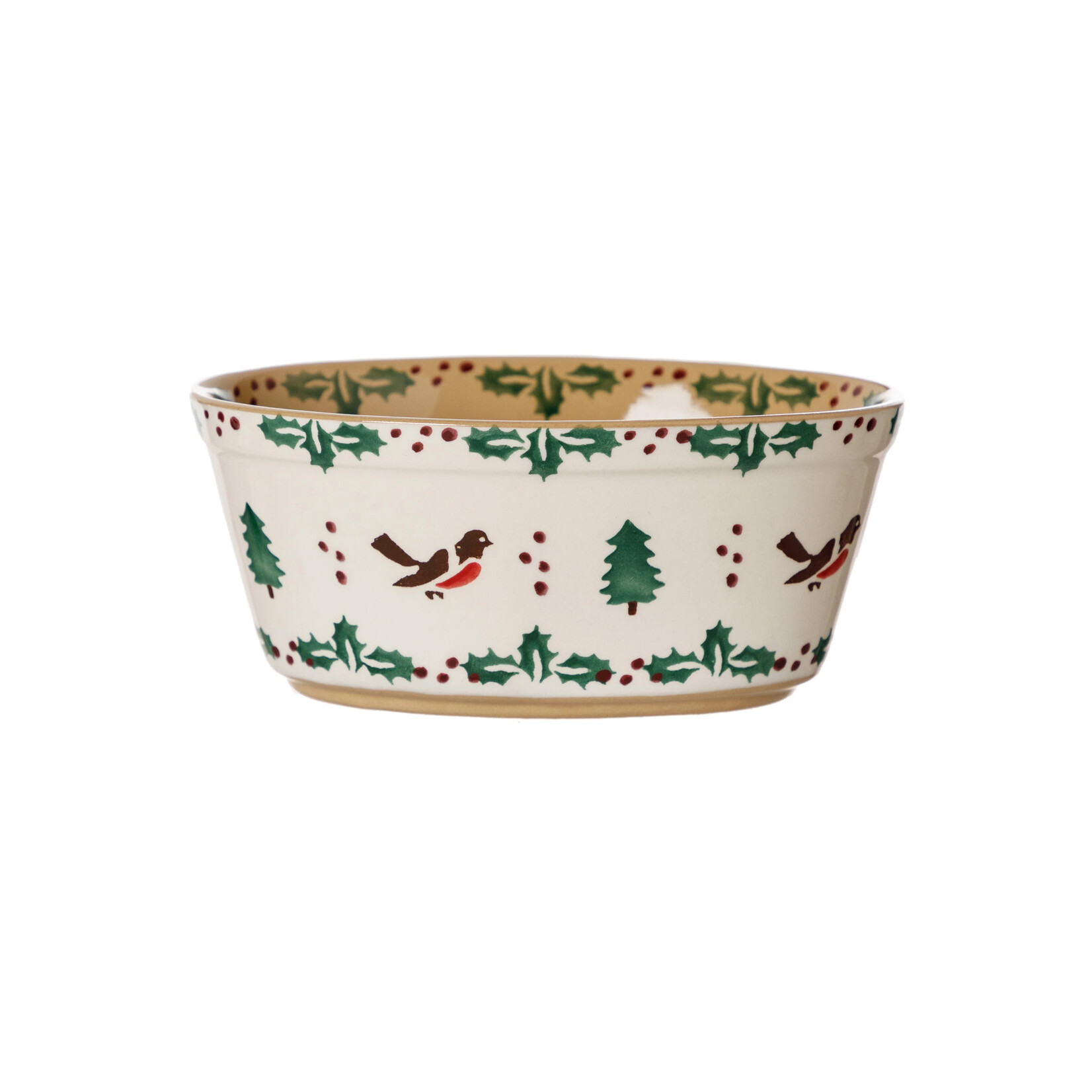 HOLIDAY NICHOLAS MOSSE SMALL OVAL PIE DISH - Winter Robin