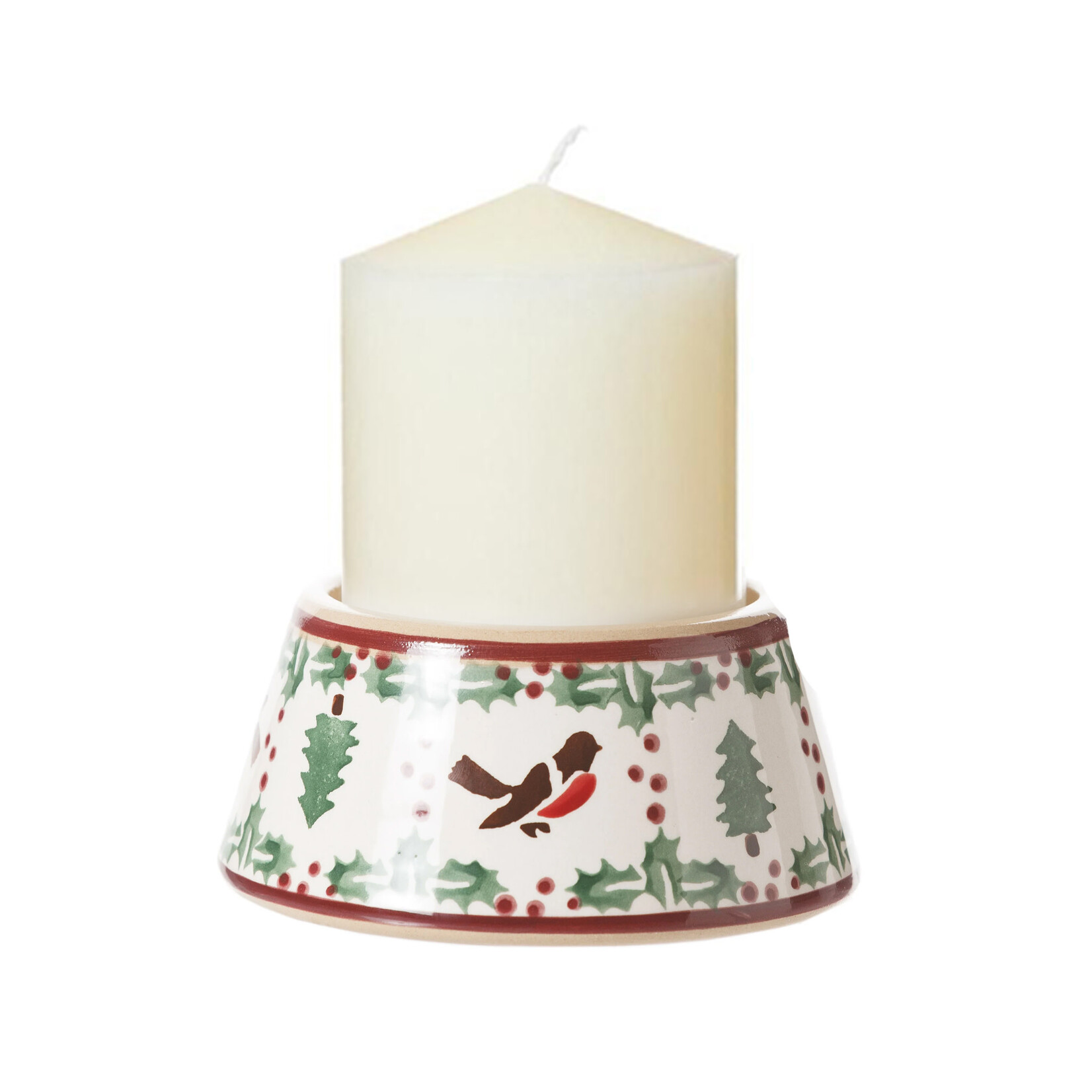 HOLIDAY NICHOLAS MOSSE REVERSE CANDLESTICK & CANDLE - Winter Robin
