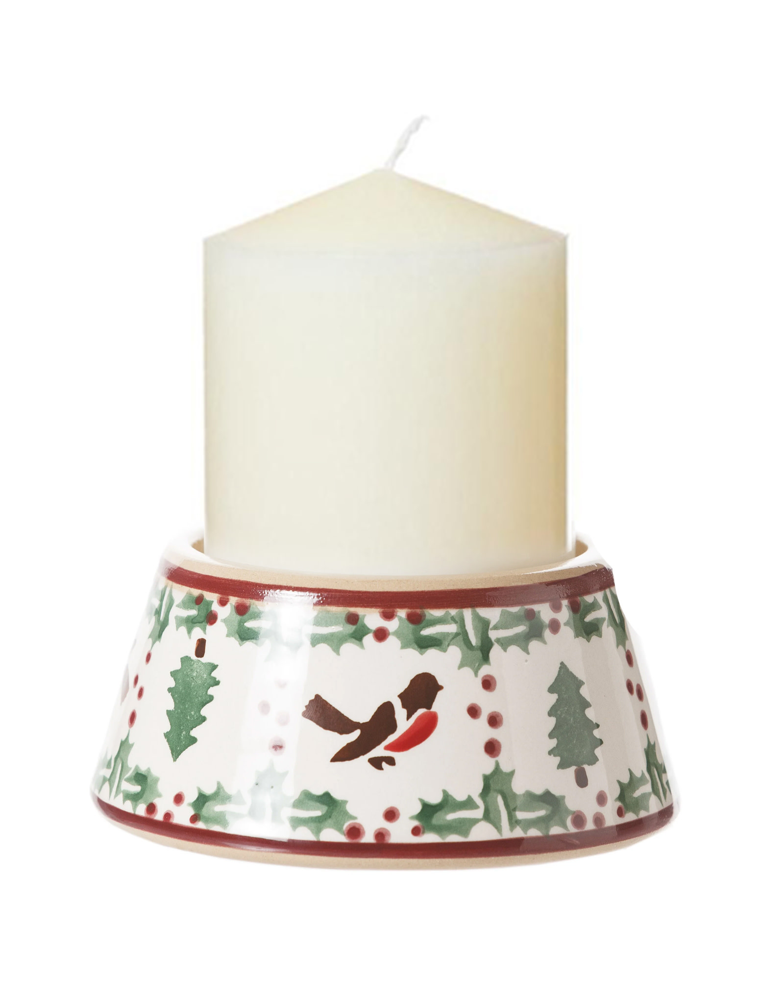 HOLIDAY NICHOLAS MOSSE REVERSE CANDLESTICK & CANDLE - Winter Robin