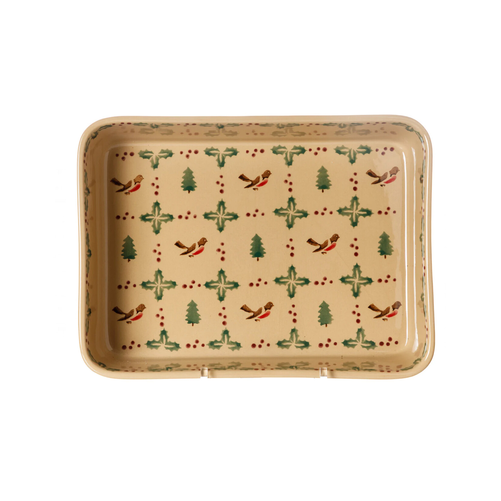 HOLIDAY NICHOLAS MOSSE LARGE RECTANGULAR OVEN DISH - Winter Robin