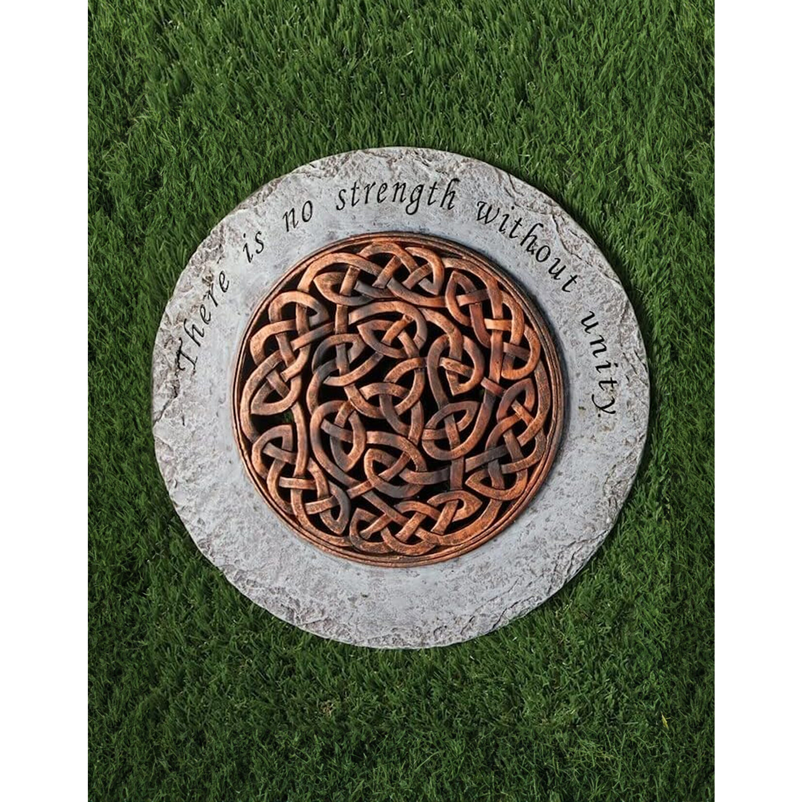 DECOR CELTIC KNOT BRONZE ROUND GARDEN STONE
