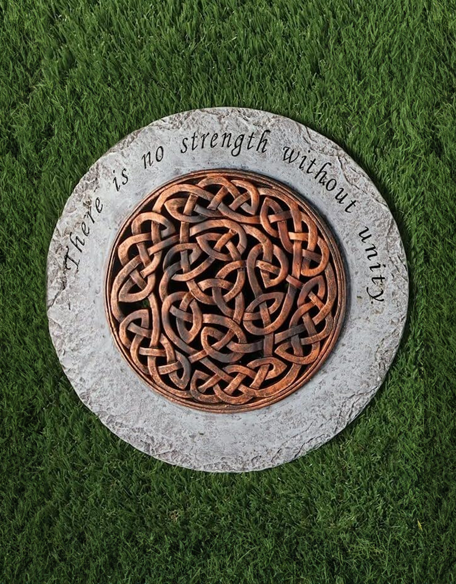 DECOR CELTIC KNOT BRONZE ROUND GARDEN STONE