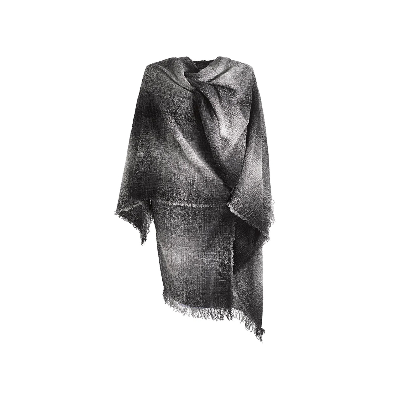 CAPES & RUANAS CELTIC RUANA - Charcoal Grey Check