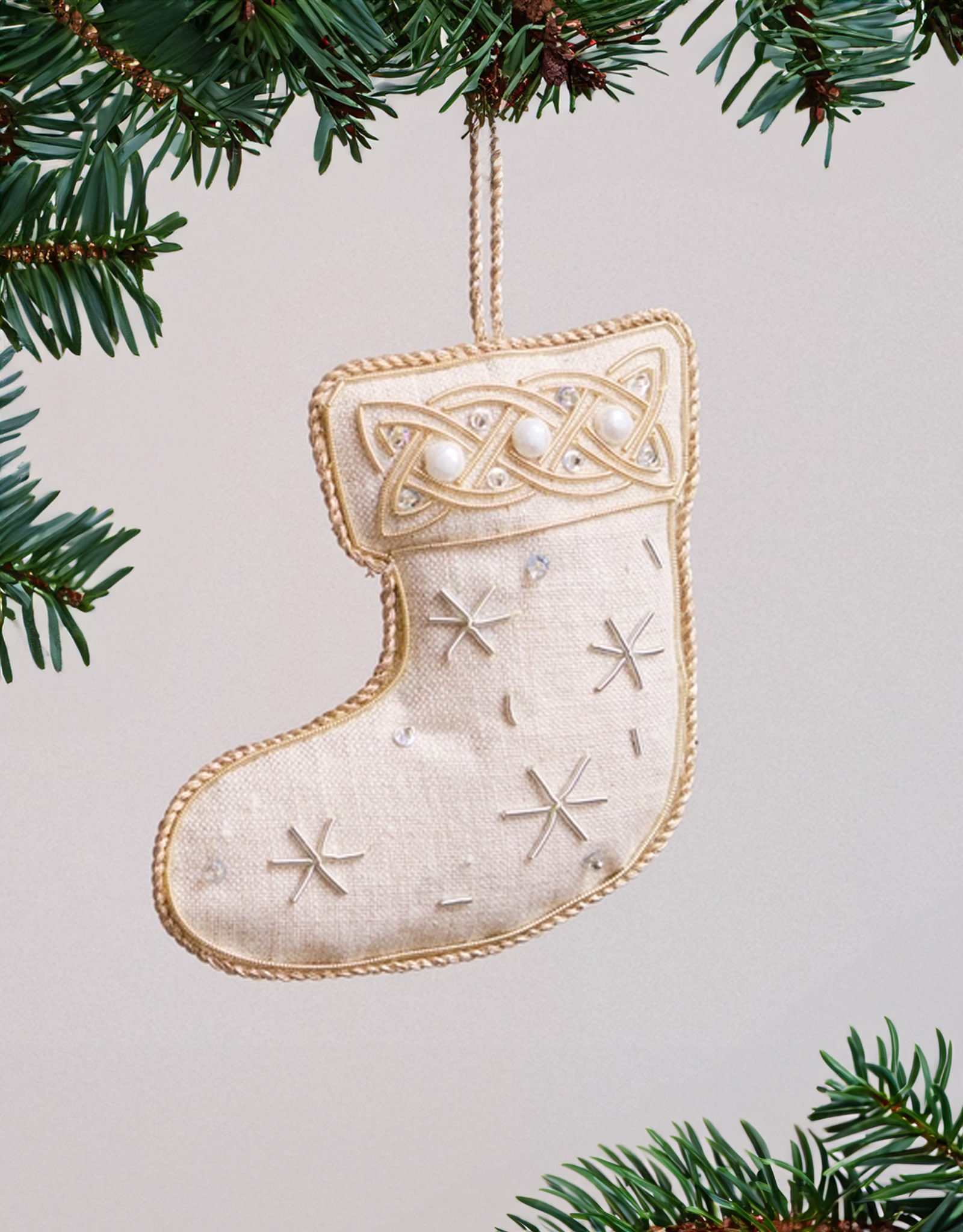 ORNAMENTS IRISH LINEN ORNAMENT - Celtic Stocking