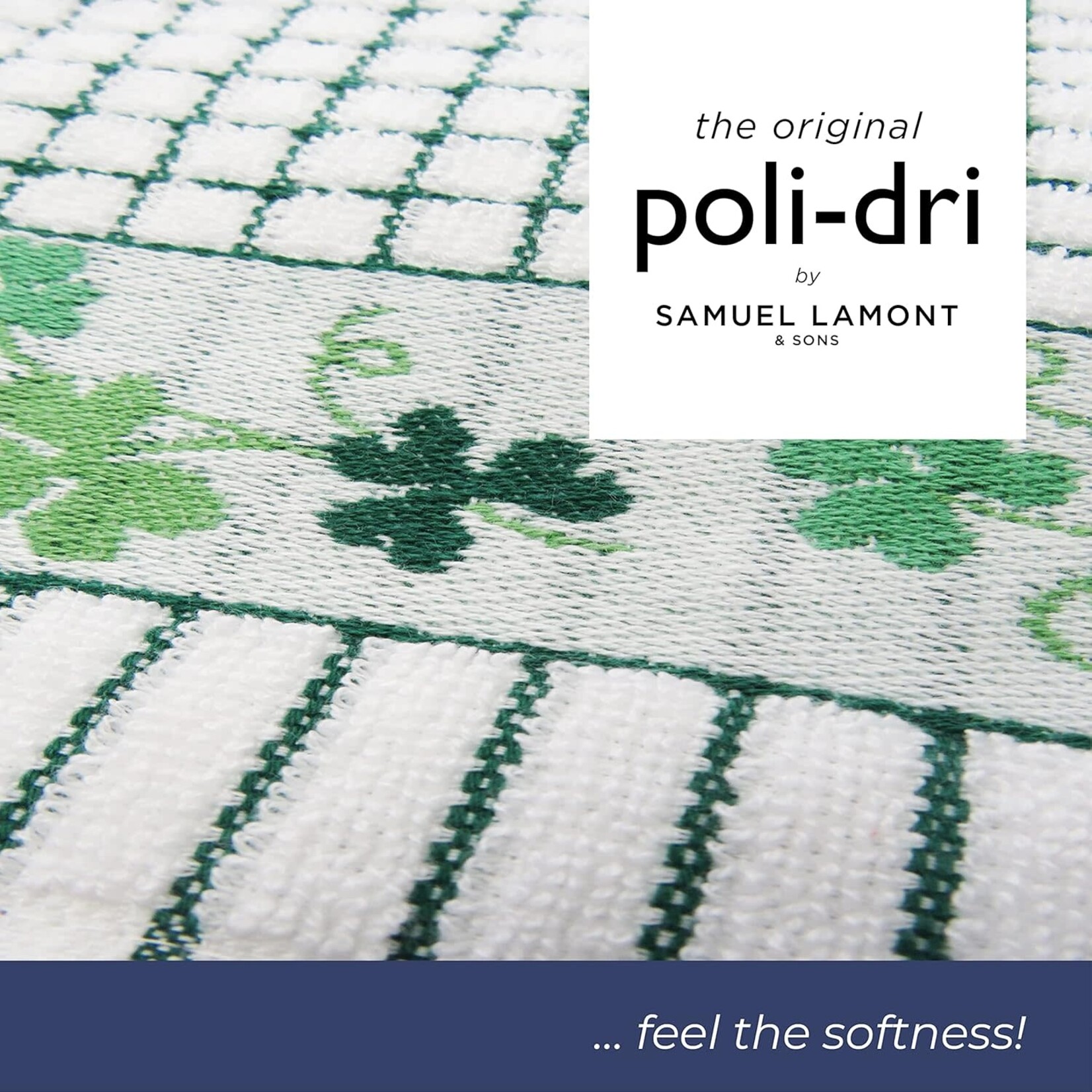 KITCHEN & ACCESSORIES POLI-DRI JACQUARD TOWEL with SHAMROCKS