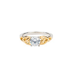 RINGS KEITH JACK STERLING/10K TRINITY RING w 1ct. MOISSANITE