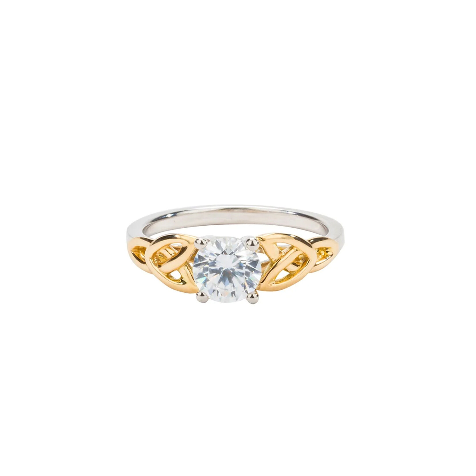 RINGS KEITH JACK STERLING/10K TRINITY RING w 1ct. MOISSANITE