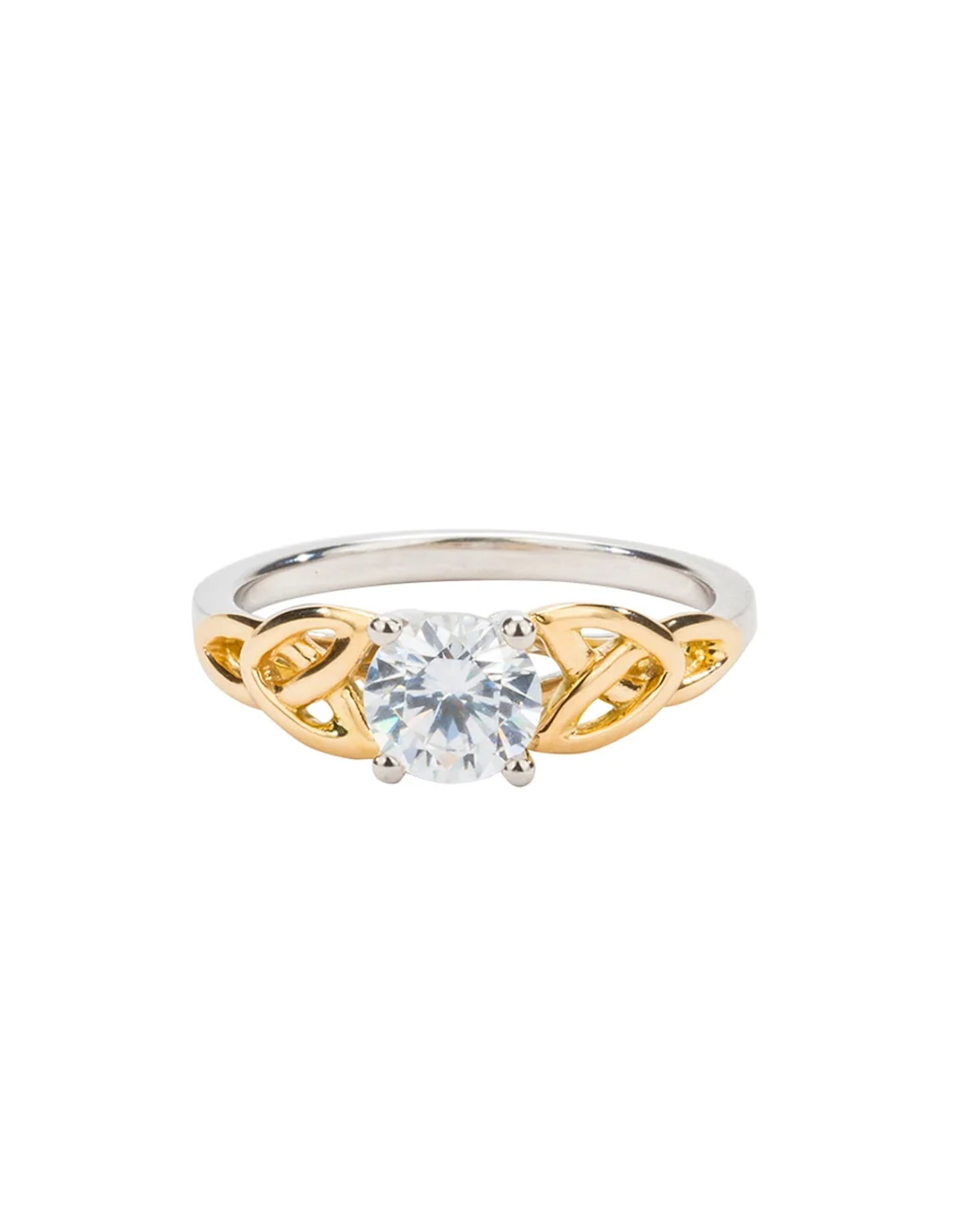 RINGS KEITH JACK STERLING/10K TRINITY RING w 1ct. MOISSANITE