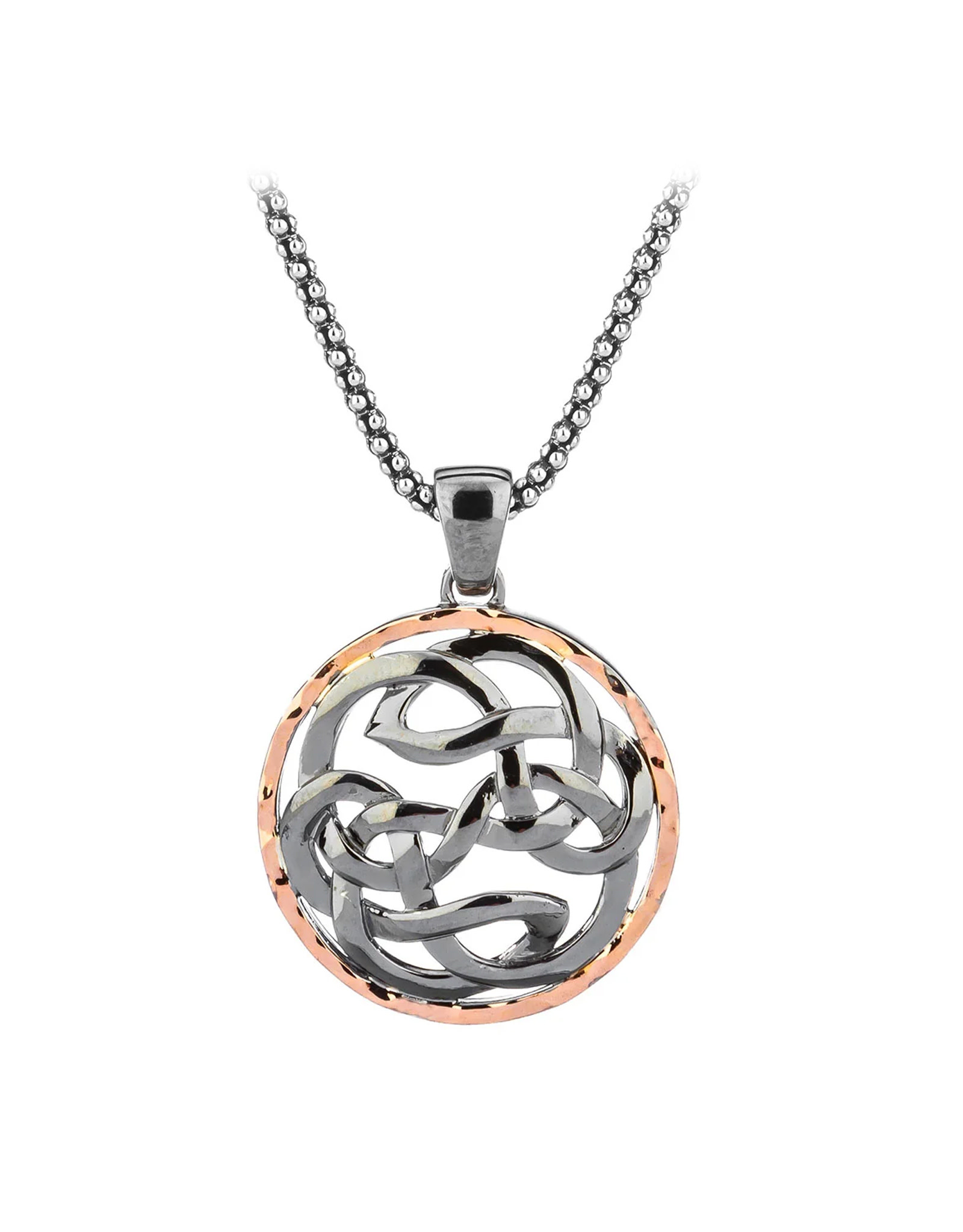 PENDANTS & NECKLACES KEITH JACK STERLING/RUTHENIUM/10K ROSE GOLD PATH of LIFE PENDANT