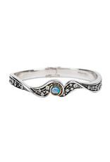 BRACELETS & BANGLES KEITH JACK STERLING/10K CELESTIAL BANGLE w LONDON BLUE TOPAZ