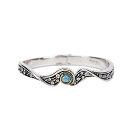 BRACELETS & BANGLES KEITH JACK STERLING/10K CELESTIAL BANGLE w LONDON BLUE TOPAZ