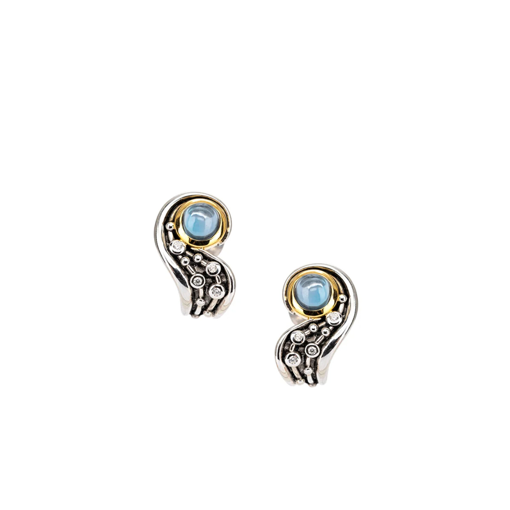 EARRINGS KEITH JACK STERLING/10K CELESTIAL EARRINGS w LONDON BLUE TOPAZ
