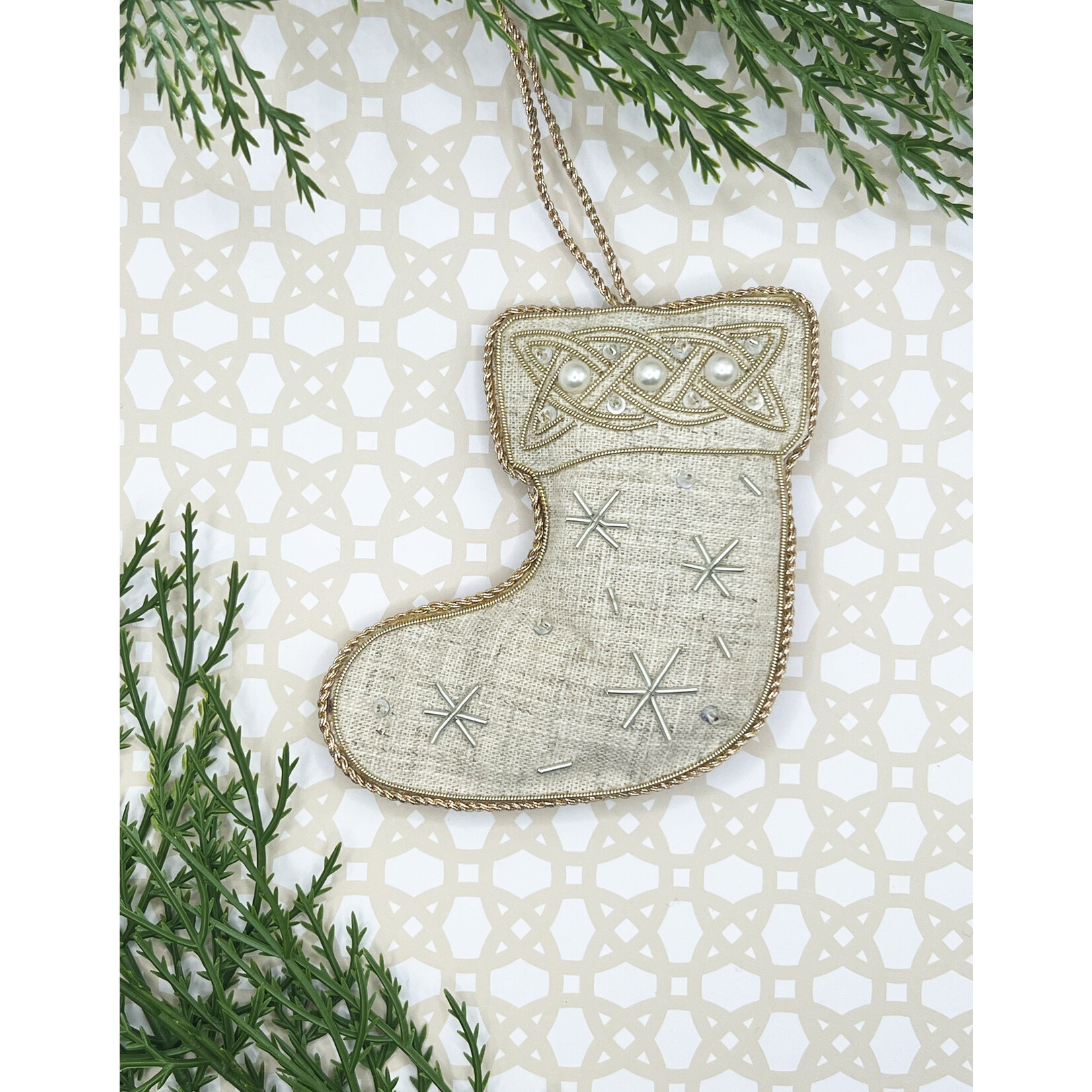 ORNAMENTS IRISH LINEN ORNAMENT - Celtic Stocking