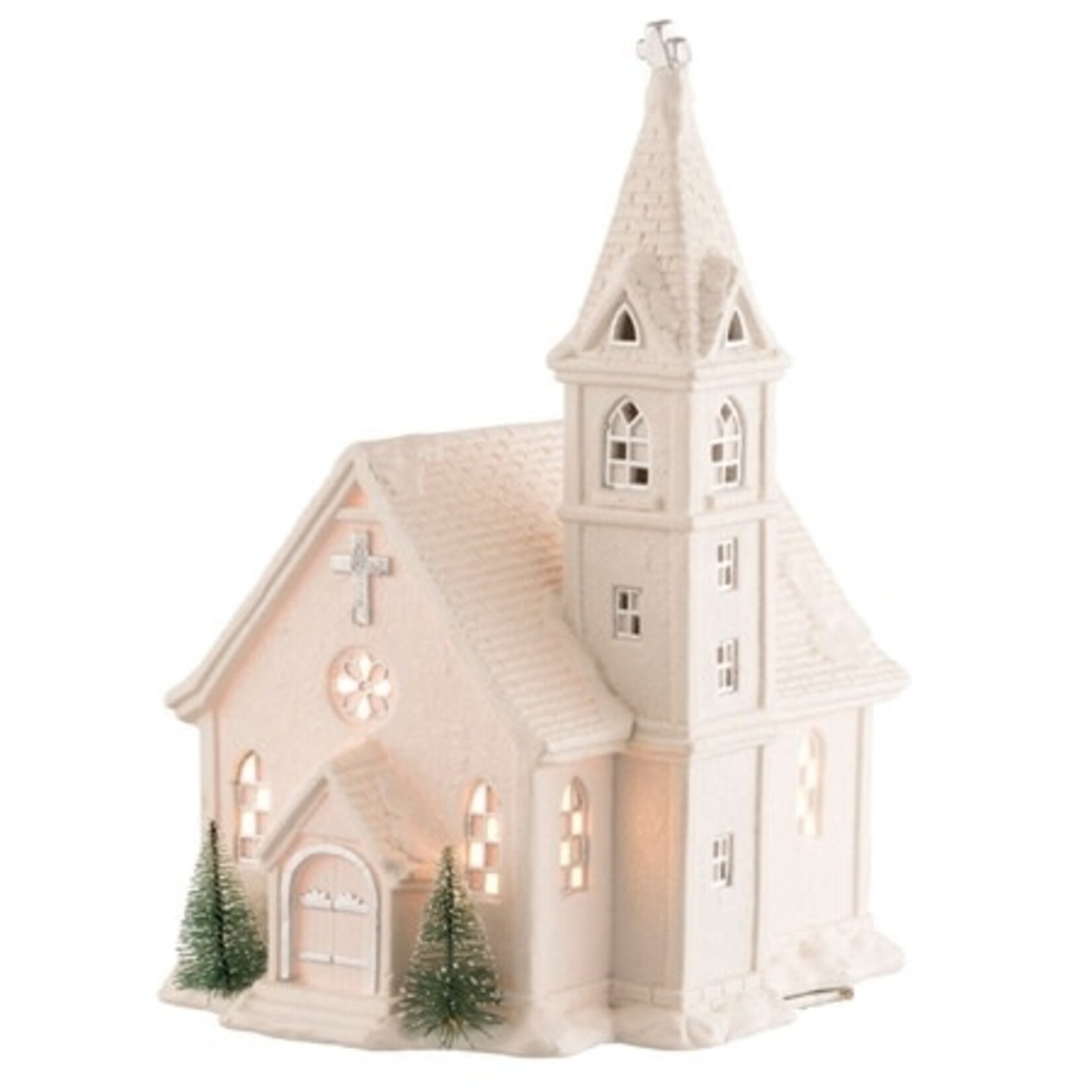 HOLIDAY BELLEEK LIVING CHURCH LUMINAIRE