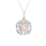 PENDANTS & NECKLACES OCEAN STERLING SAND DOLLAR MINI PENDANT w RG & CRYSTALS