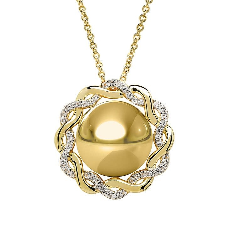 PENDANTS & NECKLACES SHANORE 14K GOLD VERMEIL CELTIC PENDANT w LAB WHT SAPPHIRE