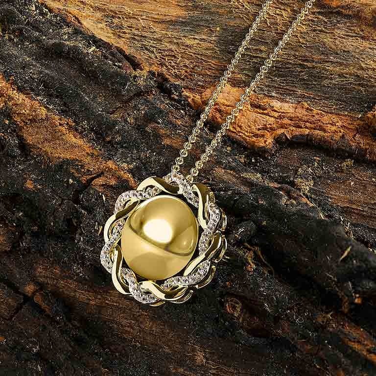 PENDANTS & NECKLACES SHANORE 14K GOLD VERMEIL CELTIC PENDANT w LAB WHT SAPPHIRE